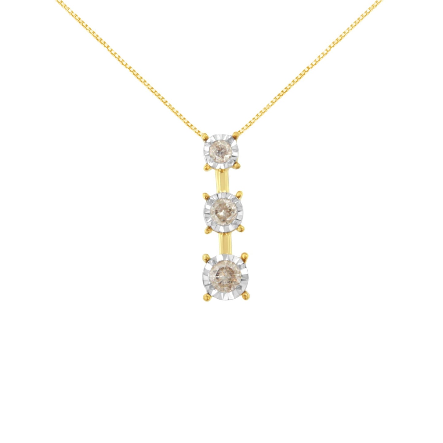 10K Yellow Gold 1/4 cttw Miracle-Set Brilliant Round Cut Diamond